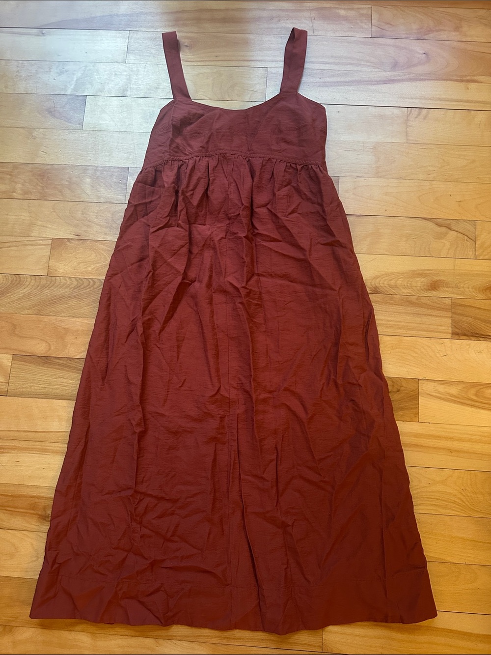 NWT Banana Republic Gathered Empire-Waist Midi Dress Sz M - Picture 3 of 11